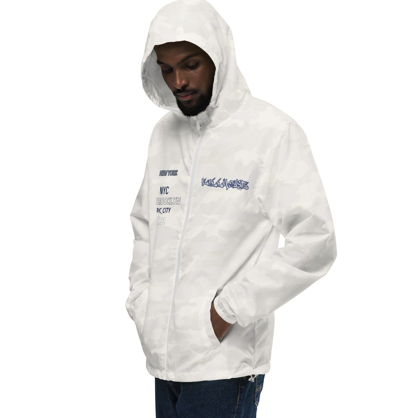 KH NY. Unisex lightweight zip up windbreaker